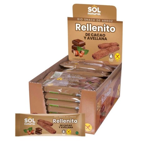 Rellenito de choco y avellanas bio sin gluten 24x25g Sol Natural | ...