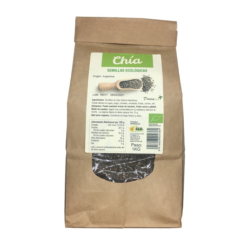 Semillas de chia bio 1Kg Dream Foods | Dietisur