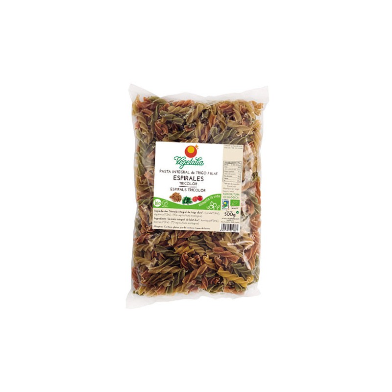 Espirales tricolor integrales bio 500 g Vegetalia | Dietisur
