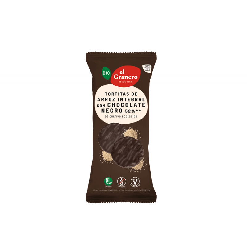 TORTITAS DE ARROZ CON CHOCOLATE NEGRO BIO