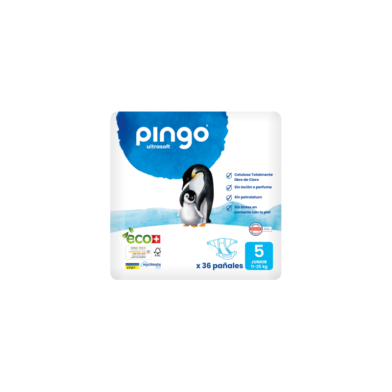PAÑALES T5 12-25 kg BIO 36 uds