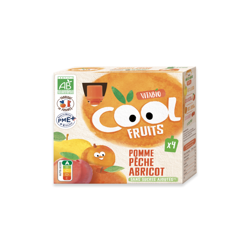 PACK COOL FRUITS MANZANA MELOCOTON ALBARI 4 x 90 g
