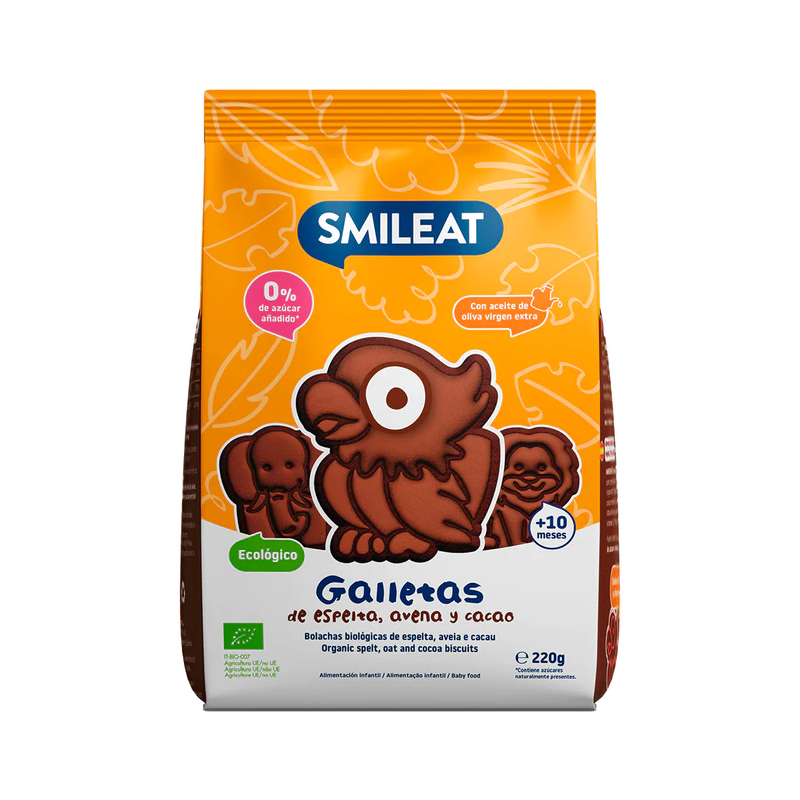 GALLETAS INFANTILES DE AVENA, ESPELTA Y CACAO BIO