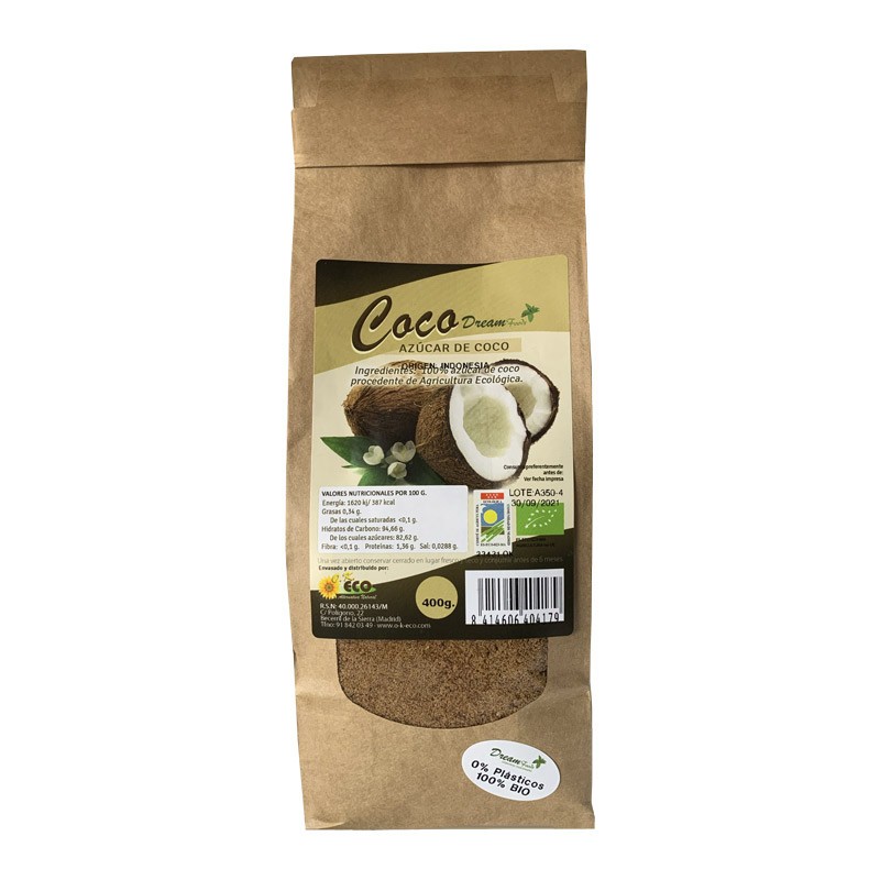 Azucar de coco bio 400 g Dream Foods | Dietisur