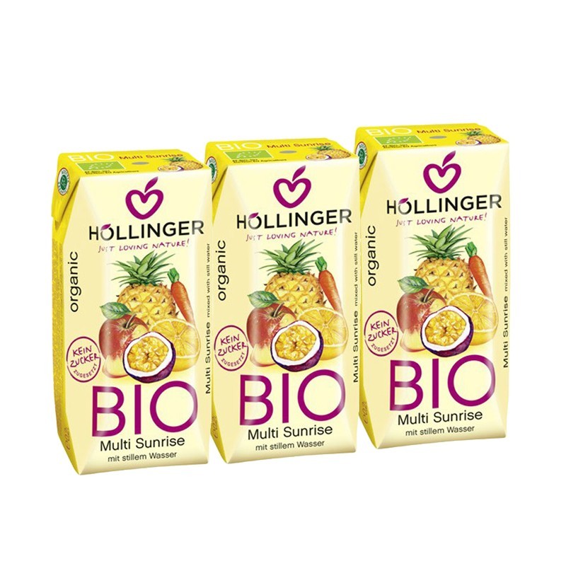 Zumo Multi Sunrise (multifrutas) Bio 3x200ml Hollinger | Dietisur