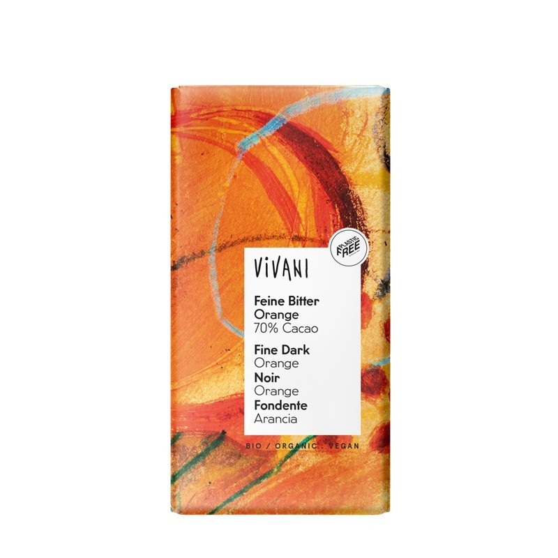 Chocolate negro 70% con Naranja bio 100g Vivani | Dietisur
