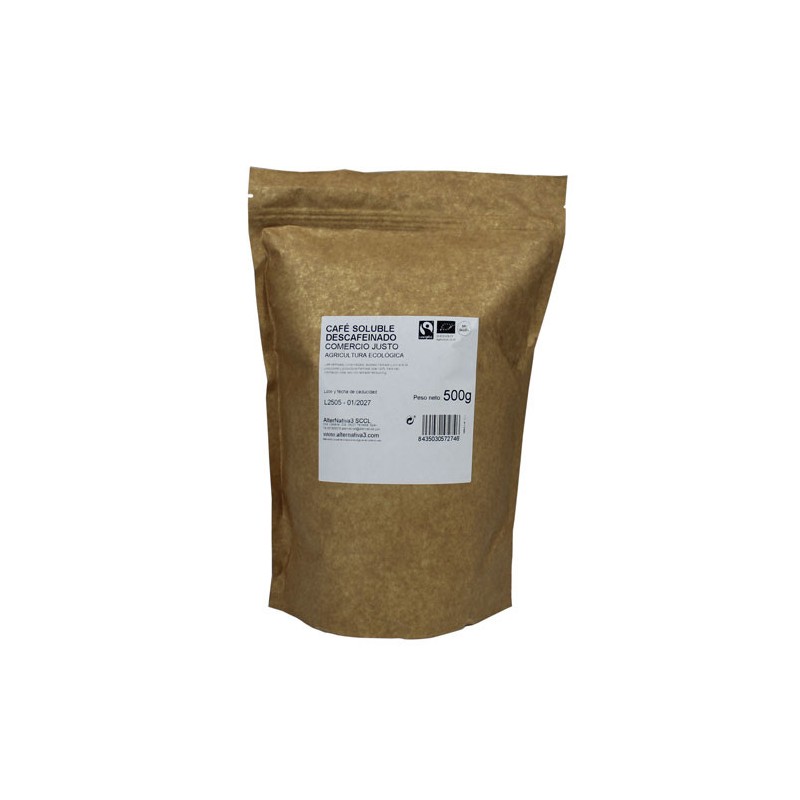 Cafe soluble descafeinado liofilizado bio 500g Alternativa 3 | Diet...