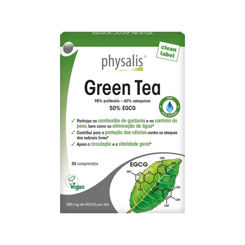 Te verde Green Tea vegan 30 comprimidos Physalis | Dietisur