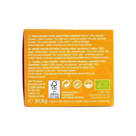 Yogi Tea Jengibre y Naranja 2ª unidad al 50% Bio 17 filtros