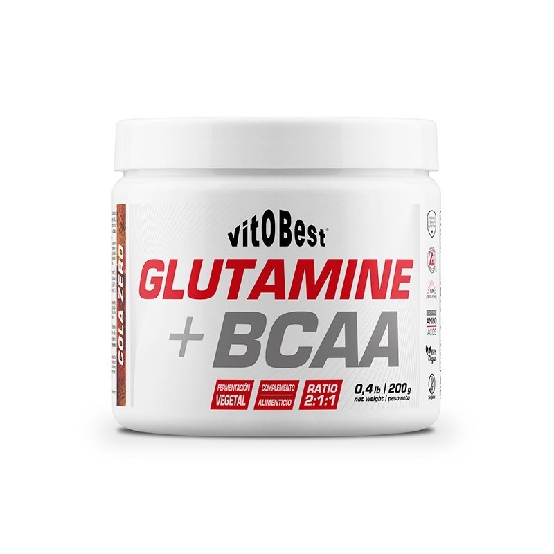 GLUTAMINA + BCAA COMPLEX  200 gr SABOR COLA