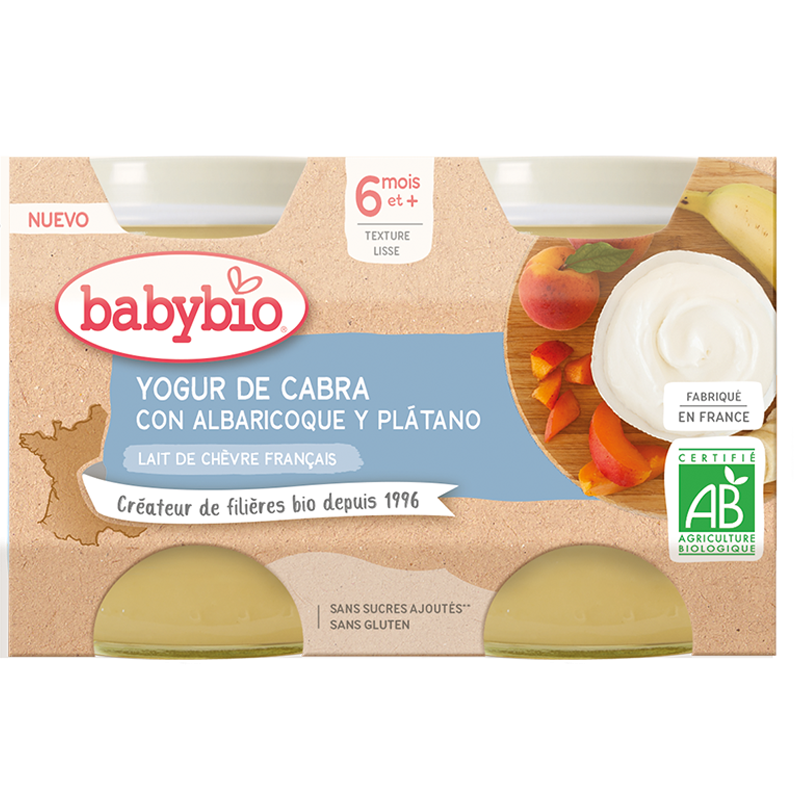 YOGUR ALBARICOQUE PLATANO CABRA 2 X 130 g