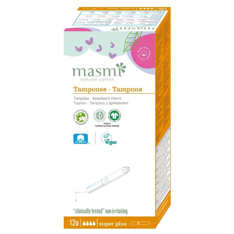 TAMPONES MASMI NATURAL COTTON SUPER PLUS 12 uds