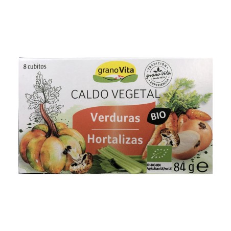 CALDO VEGETAL BIOLOGICO 84 g ( 8 cubitos)