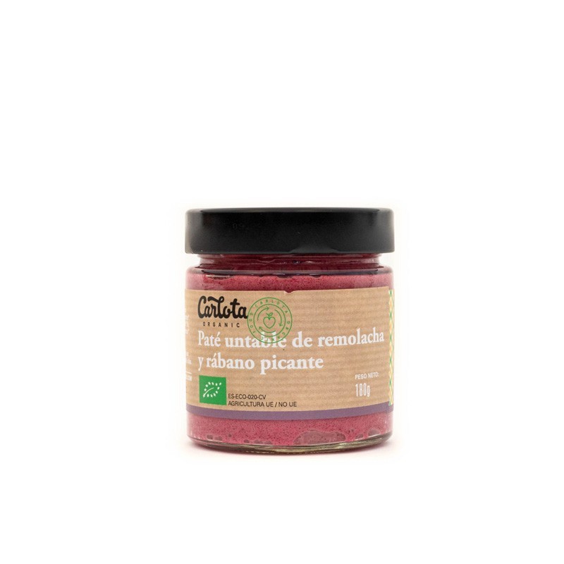Pate de remolacha y rábano picante Bio 180g Carlota Organic | Dietisur