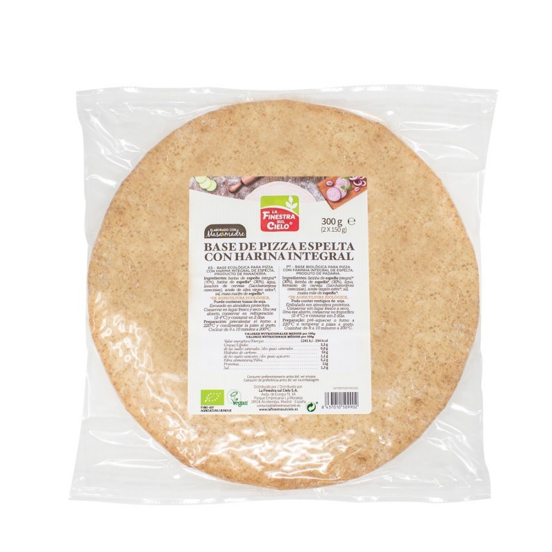 BASE PIZZA ESPELTA INTEGRAL (2 BASES) BIO 300 g