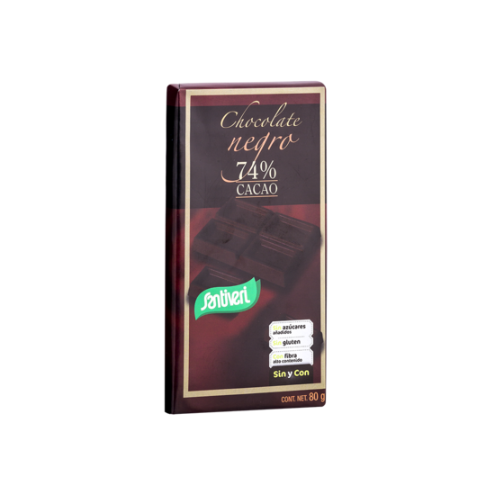 CHOCOLATE T.NEGRO 74% CACAO Santiveri 80