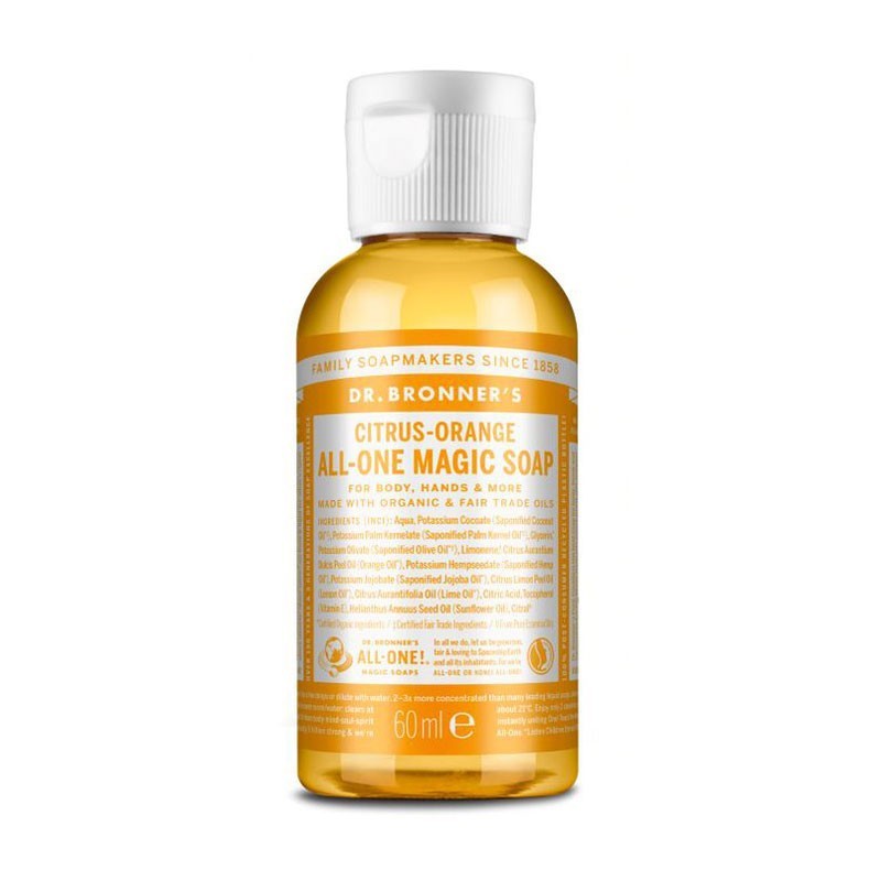 Jabon liquido citricos naranja bio 60ml Dr. Bronner's | Dietisur