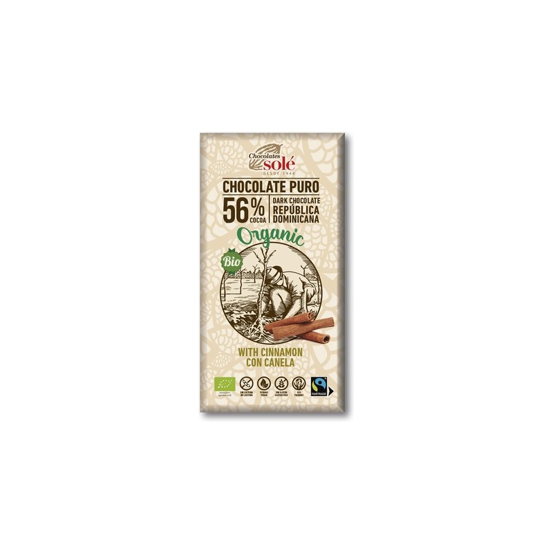CHOCOLATE NEGRO CON CANELA ECO 100GR SOL