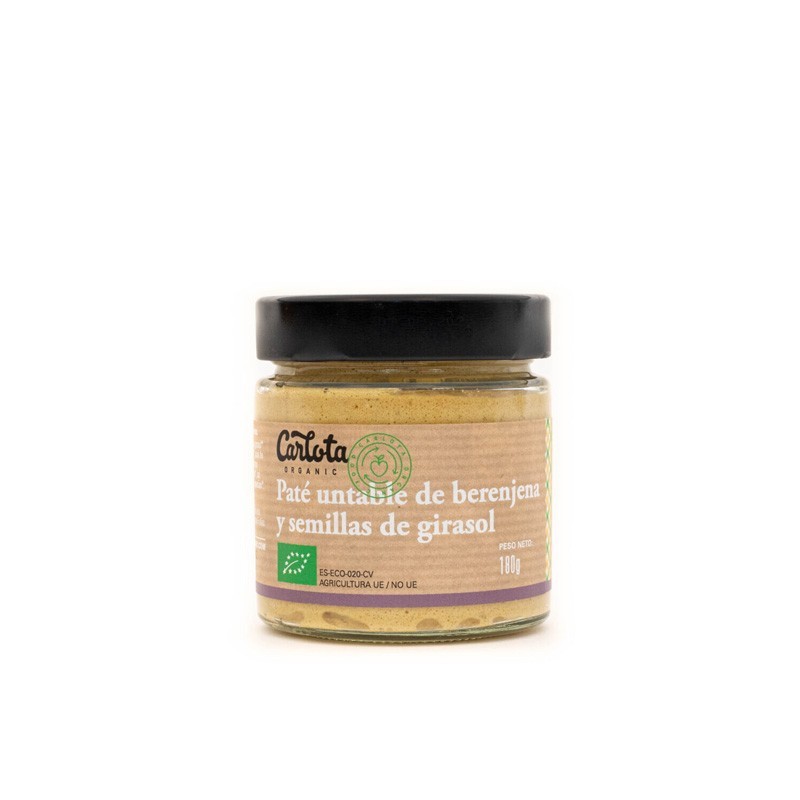Pate de Berenjenas y semillas girasol Bio 180g Carlota Organic | Di...
