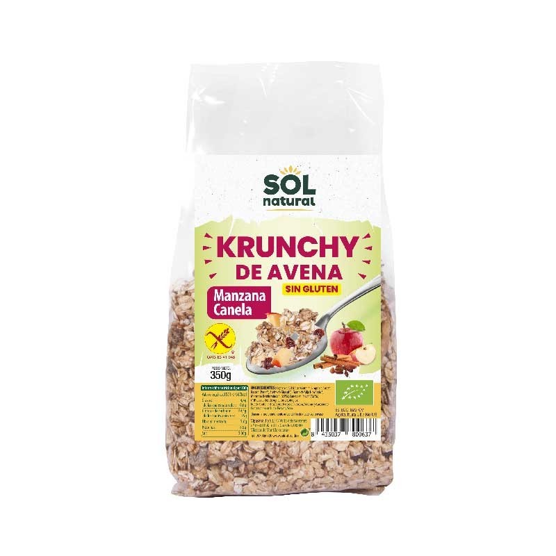 KRUNCHY AVENA S/G MANZANA-CANELA BIO 350 g