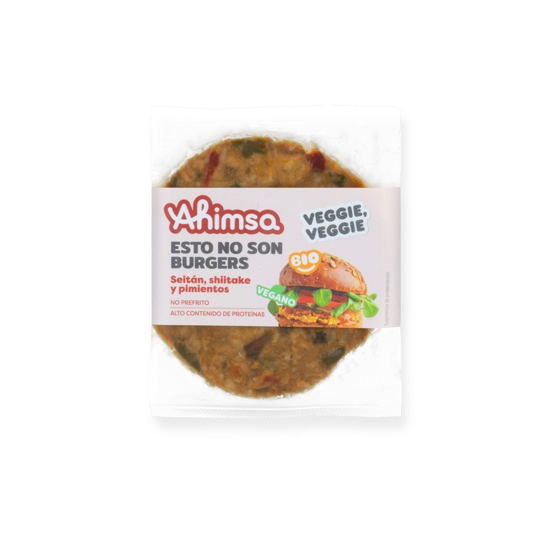 Hamburguesa seitan shitake y pimientos Bio 160g AHIMSA | Dietisur