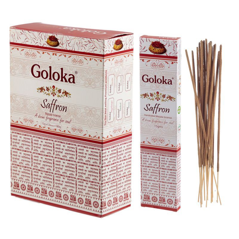 Incienso Goloka Saffron (azafran) 12x15g Nag Champa | Dietisur