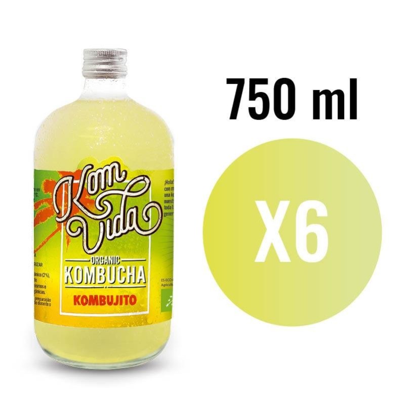 Kombucha Limon, Lima y Hierbabuena (Kombujito) Bio 6x750ml Komvida ...