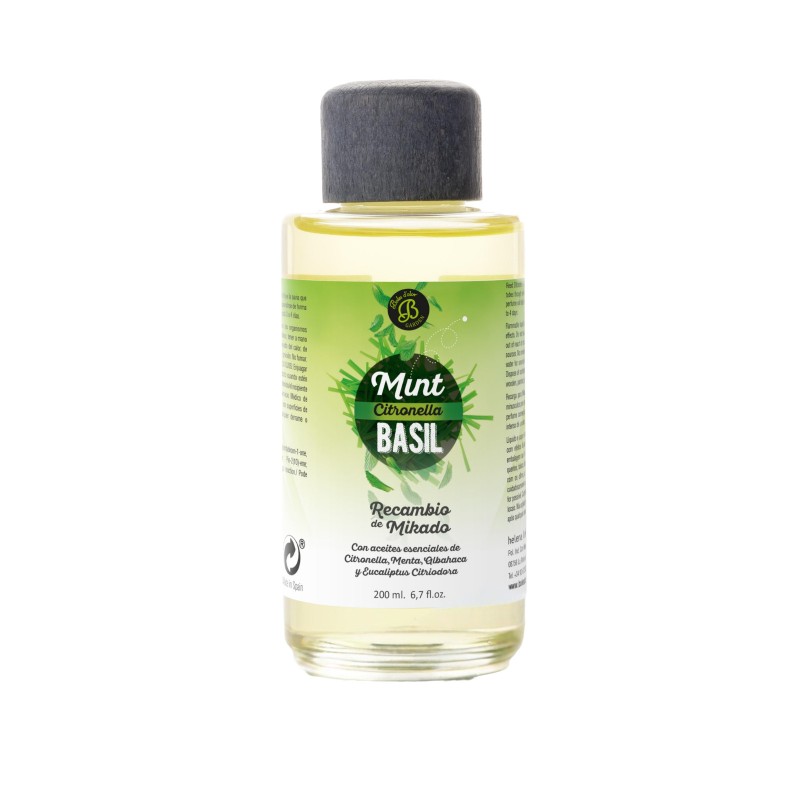 Recambio Mikado Mint, Citronella & Basil 200ml Boles d'olor