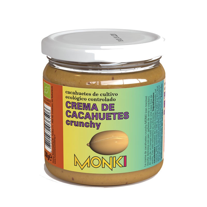 CREMA DE CACAHUETES CRUJIENTE MONKI 330 G BIO