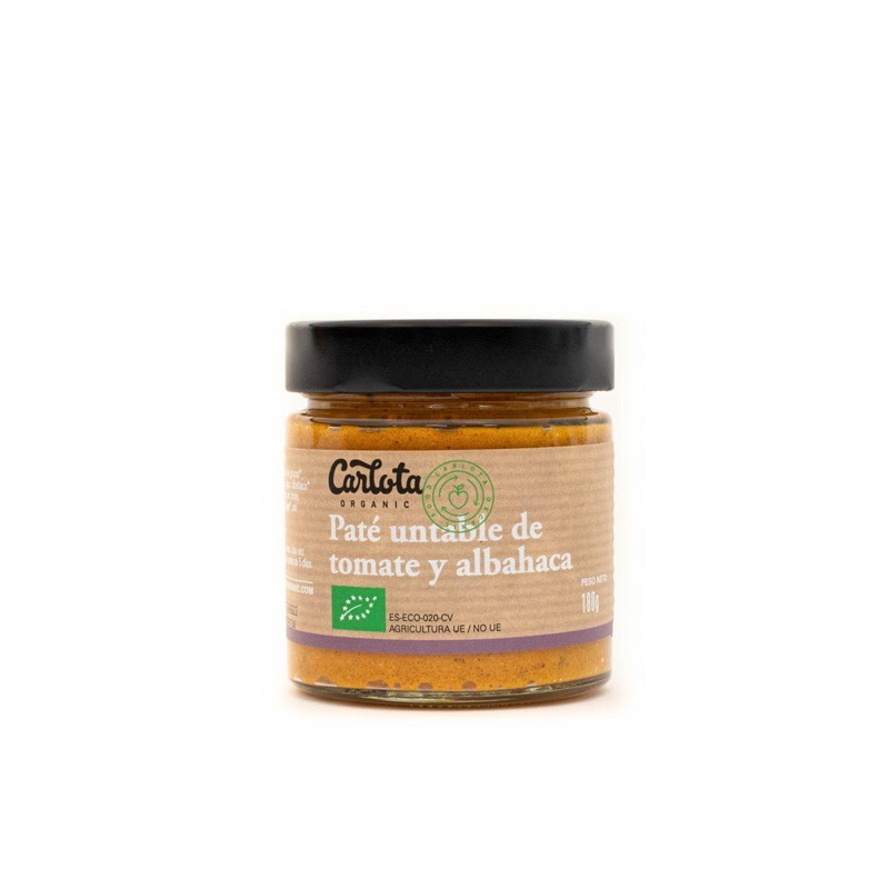 Pate de Tomate y Albahaca Bio 180g Carlota Organic | Dietisur
