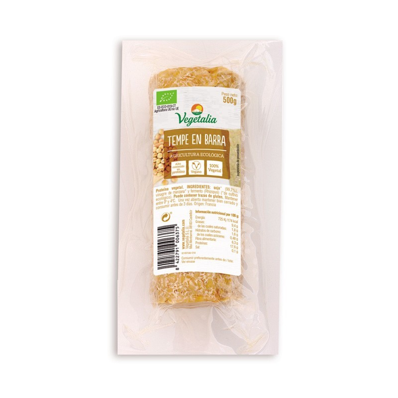 Tempe de soja granel barra bio 500g Vegetalia | Dietisur