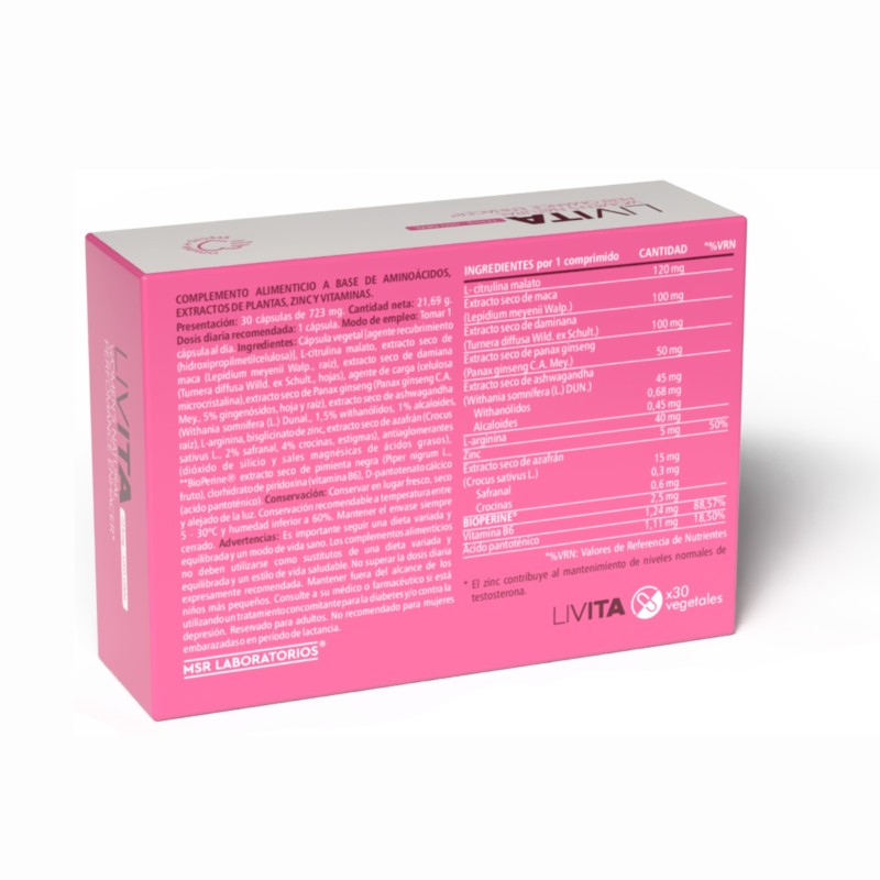 Livita Libido femenino 30 capsulas MSR Lab
