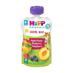 Pouches Melocoton, Manzana y Frutos del Bosque Bio 6x100g Hipp | Di...