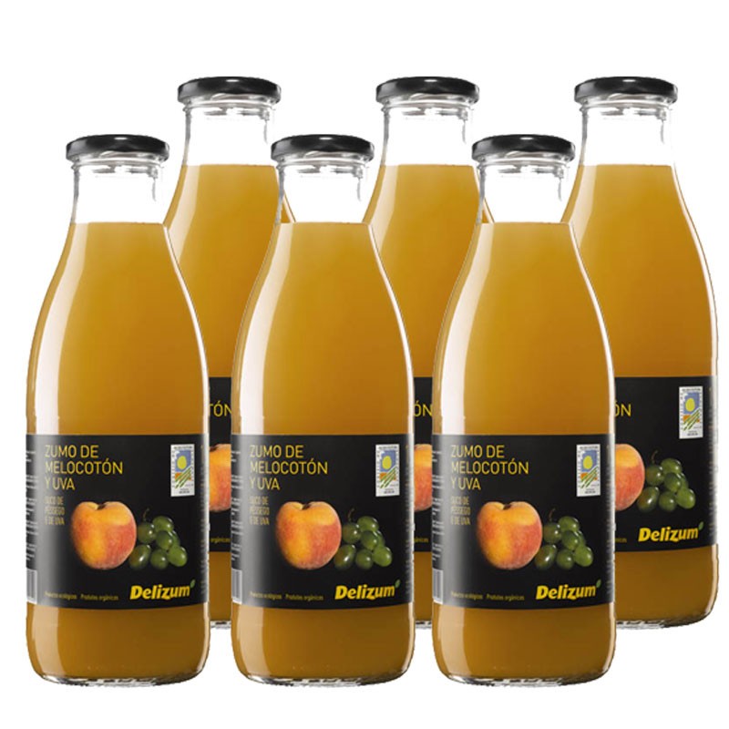 Zumo de Melocoton y Uva Blanca bio 6x750ml Delizum | Dietisur