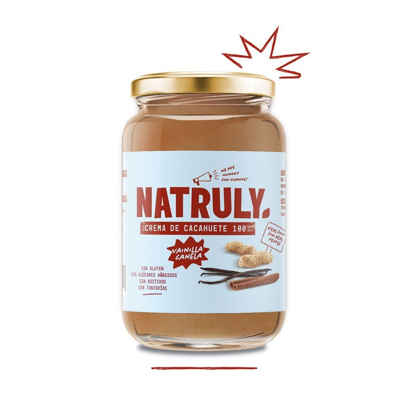 Crema de cacahuete vainilla y canela 500g Natruly | Dietisur