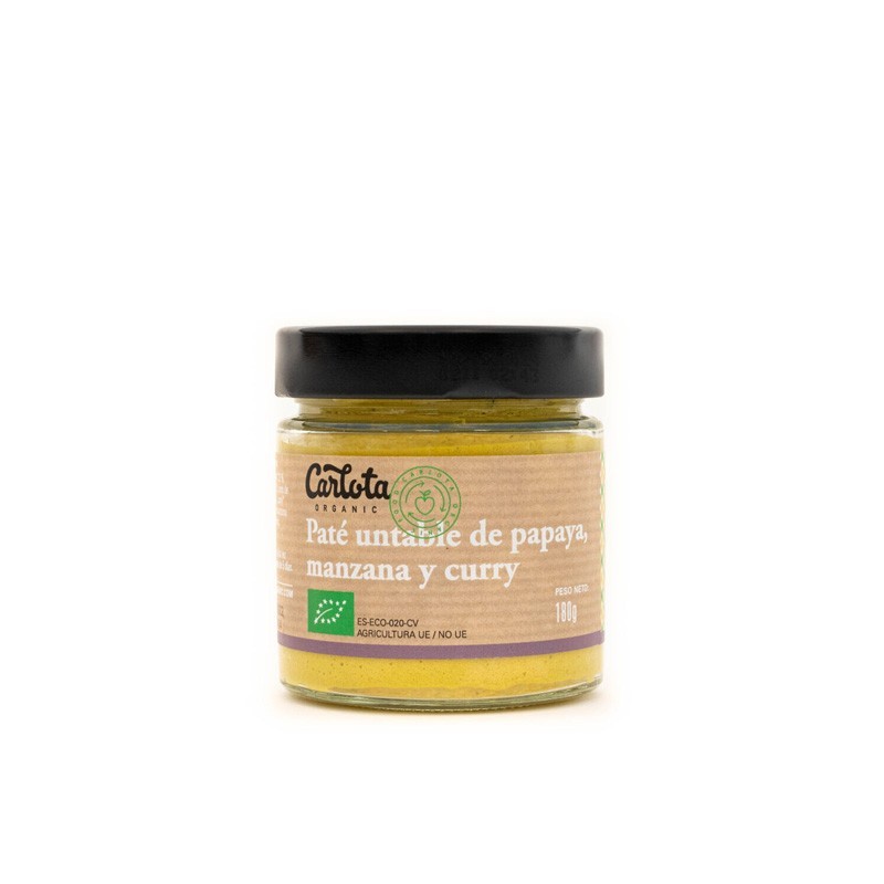 Pate de Papaya, Manzana y Curry Bio 180g Carlota Organic | Dietisur
