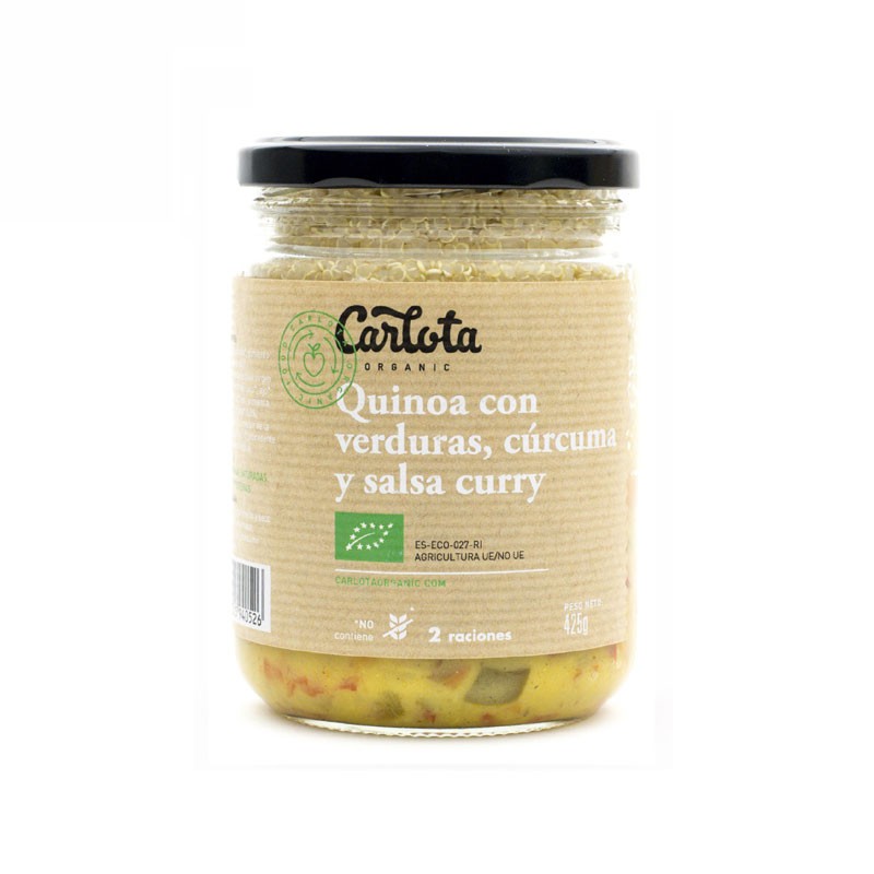 Quinoa con verduras curcuma y curry 425g Carlota Organic | Dietisur
