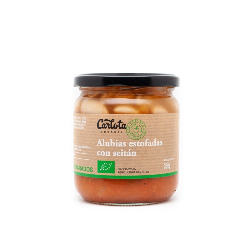 Alubias estofadas con seitan Bio 350g Carlota Organic | Dietisur