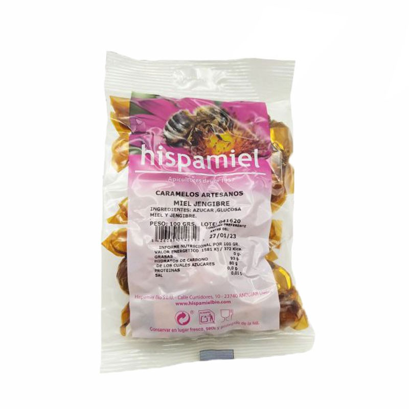 Caramelos Miel y Jengibre 100g Hispamiel | Dietisur