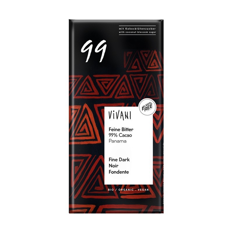 CHOCOLATE NEGRO 99% PANAMA AZUC COCO BIO 80 g