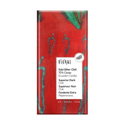 Chocolate negro superior 70% Santo Domingo con Chili bio 100g Vivan...