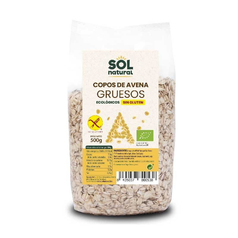 COPOS DE AVENA GRUESOS SIN GLUTEN BIO 500 g