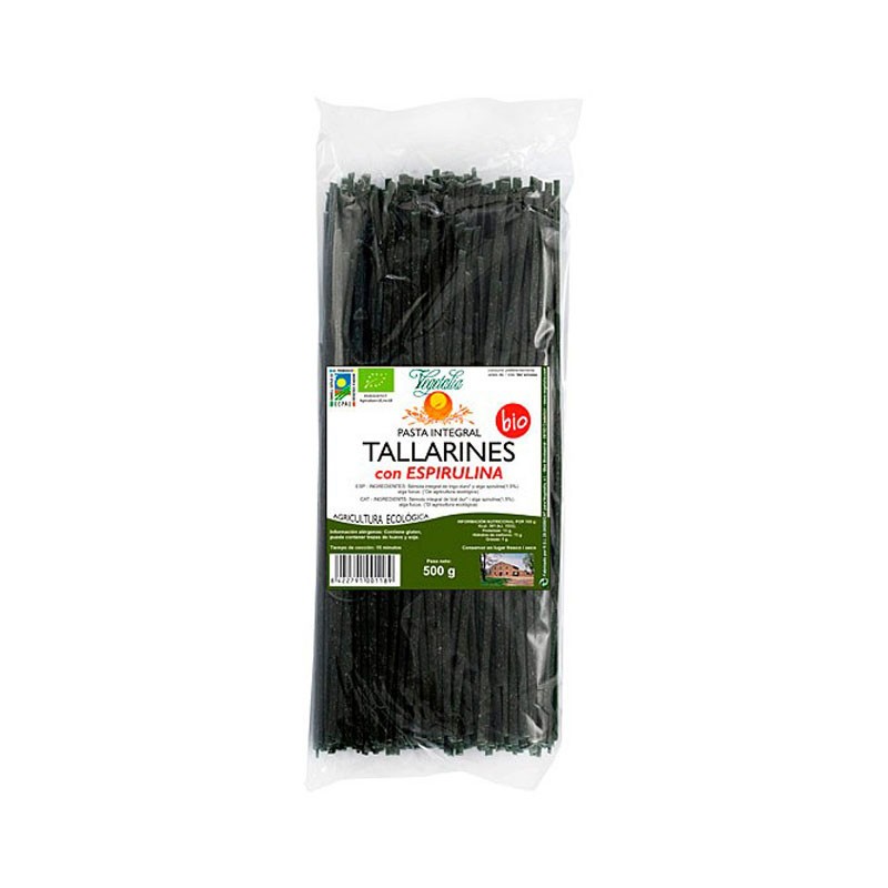 Tallarines con espirulina bio 500 g Vegetalia | Dietisur