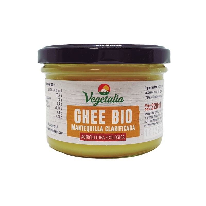Ghee mantequilla clarificada bio 220ml Vegetalia | Dietisur