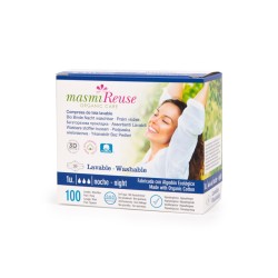 Compresa de tela con alas lavable Noche Bio Masmi | Dietisur