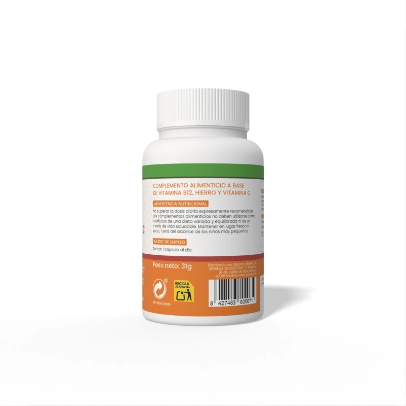 B12 + HIERRO + C 60 CAPS 510MG