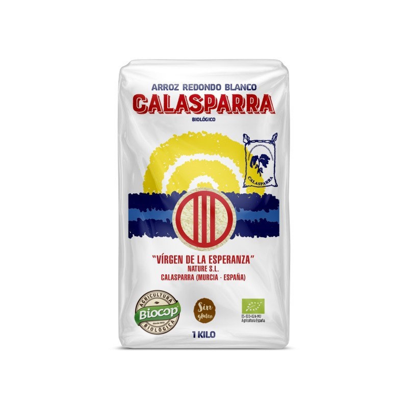 Arroz redondo blanco envase de plastico bio 1kg Calasparra | Dietisur