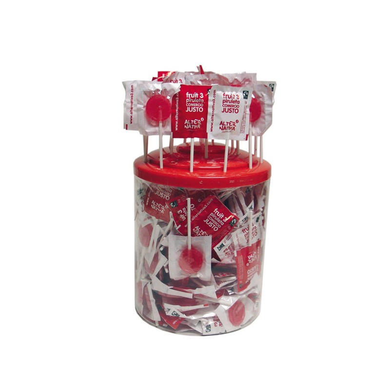 Piruletas de cereza bio expositor 200 uds. Alternativa 3 | Dietisur