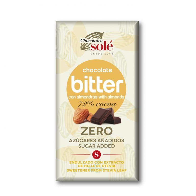 Chocolate Biter 72% stevia almendra 100g