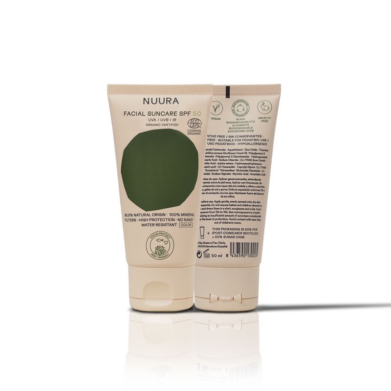 Crema solar facial COLOR SPF50 Bio 50ml Nuura | Dietisur